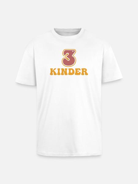 3 børn Mor Far Forældre til tre Retro - Unisex oversized heavyweight t-shirt - hvid