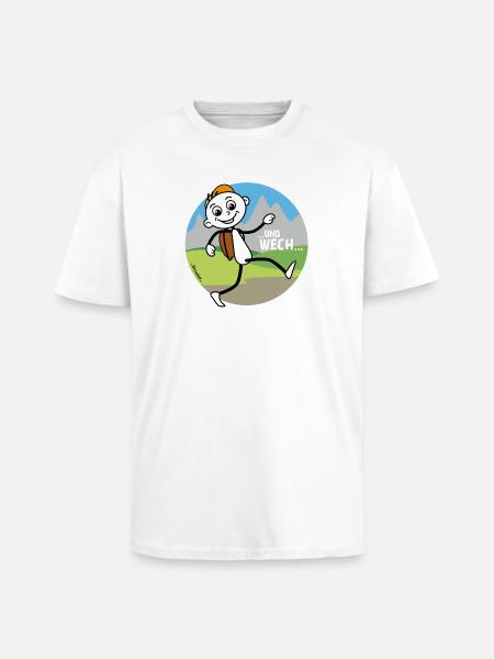 Wander Figur verabschiedet sich. - Oversized Heavyweight Unisex T-Shirt - Weiß