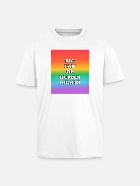 Big Fan of Human Rights Rainbow - Unisex Oversized Heavyweight T-shirt - white