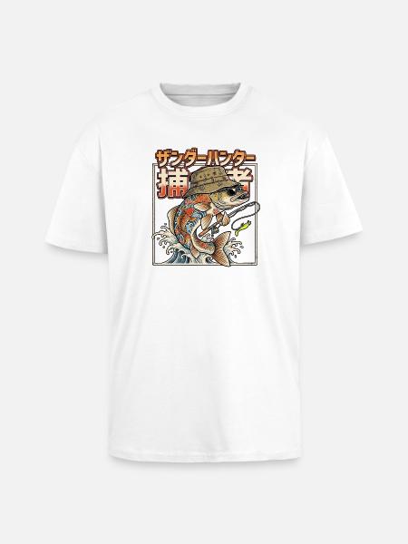 Zander Raubfischangler - Oversized Heavyweight Unisex T-Shirt - Weiß