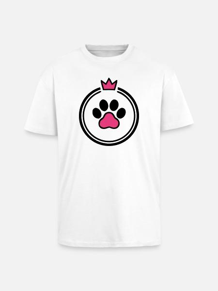 Hundepfote Krone Herz Knochen Hundemama - Oversized Heavyweight Unisex T-Shirt - Weiß
