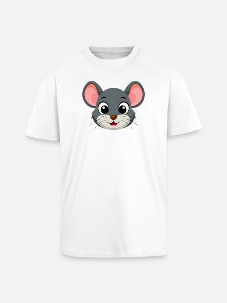 Petite souris mignonne - T-shirt unisexe oversize épais - blanc