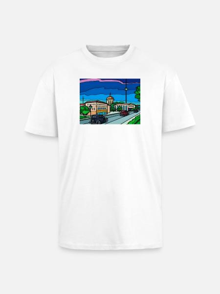 Retro City Straßenszene - Oversized Heavyweight Unisex T-Shirt - Weiß