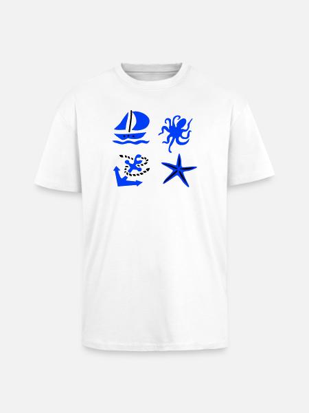 maritime - T-shirt unisexe oversize épais - blanc