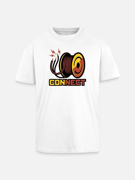 Logo de câble à bobines - T-shirt unisexe oversize épais - blanc