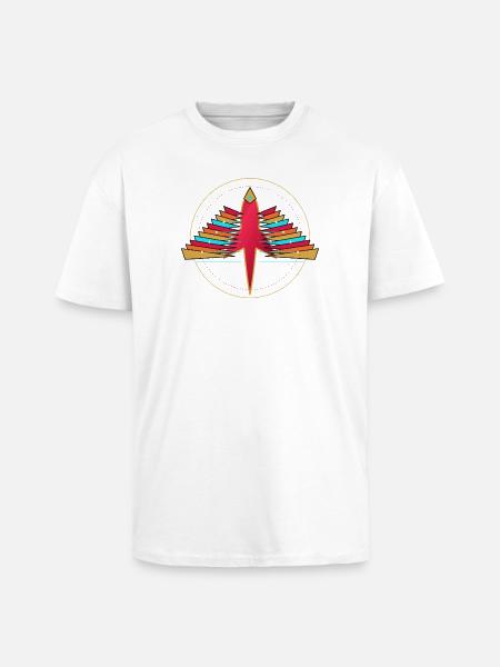 Stellar Rainbow Burst - Unisex Oversized Heavyweight T-shirt - white