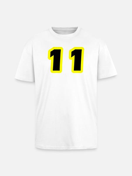 11 Symbole numérique - T-shirt unisexe oversize épais - blanc