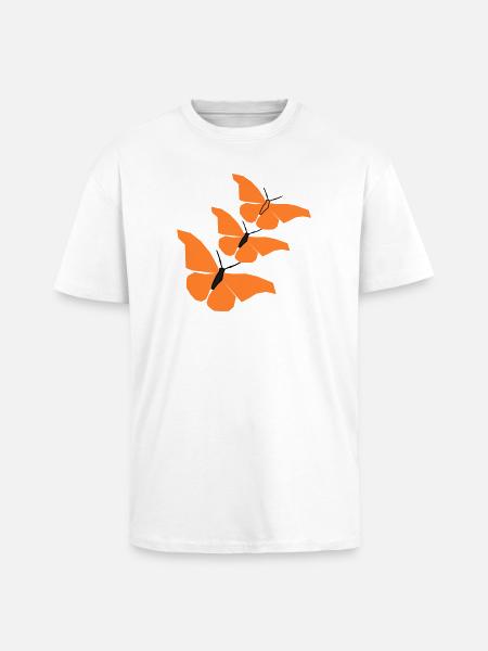 3_schmetterlinge_22 - T-shirt unisexe oversize épais - blanc