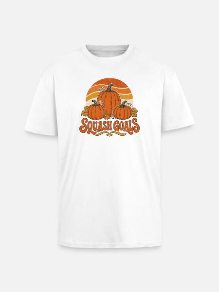 Squash-Ziele Herbst-Kürbis-Trio - Oversized Heavyweight Unisex T-Shirt - Weiß