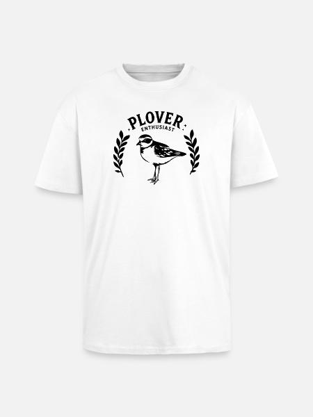 Plover Enthusiast Black Shorebird Birdwatching - Unisex Oversized Heavyweight T-shirt - white