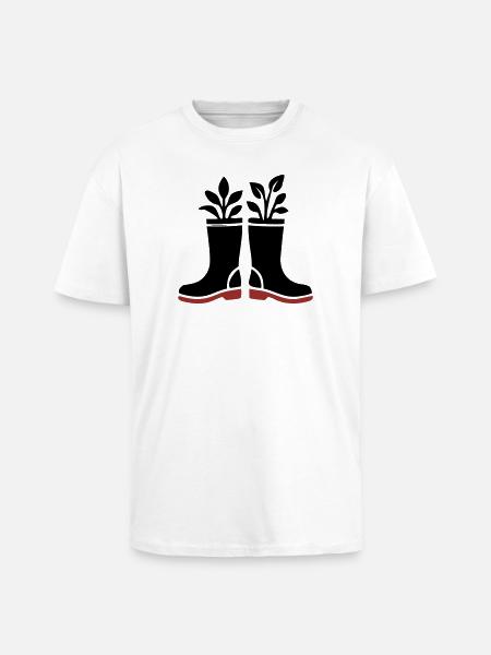 Rubber Boots Plants Icon - Unisex Oversized Heavyweight T-shirt - white