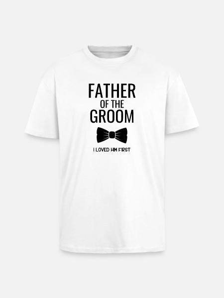 Father Groom Bowtie - Unisex Oversized Heavyweight T-shirt - white