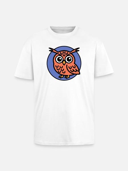 Eulenfamilie - Oversized Heavyweight Unisex T-Shirt - Weiß