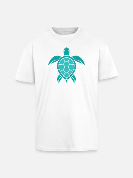 Turtle Pattern - Unisex Oversized Heavyweight T-shirt - white