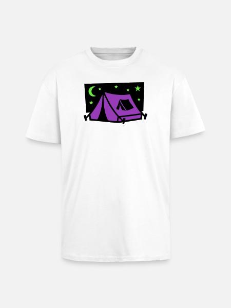 Festival Tent Night Logo - Unisex Oversized Heavyweight T-shirt - white