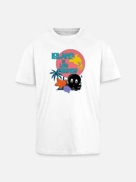 Insel mit Freunden - Oversized Heavyweight Unisex T-Shirt - Weiß