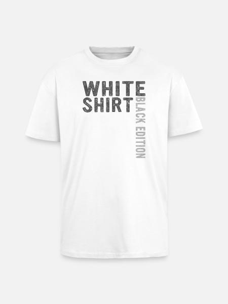 White Shirt Black Edition - Unisex Oversized Heavyweight T-shirt - white