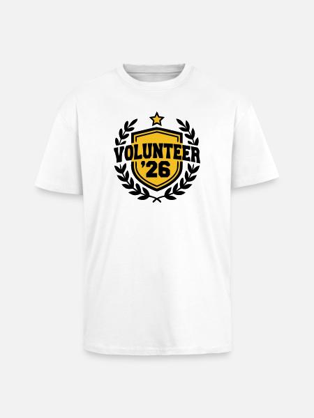 Volunteer 26 Coat of Arms Logo - Unisex Oversized Heavyweight T-shirt - white
