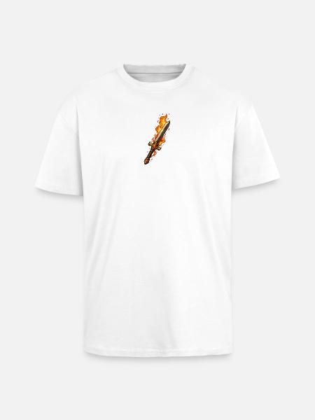 Fireblade Flaming Sword - Unisex Oversized Heavyweight T-shirt - white