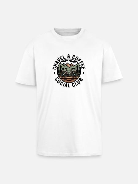 Gravel & Coffee Club - Unisex Oversized Heavyweight T-shirt - white