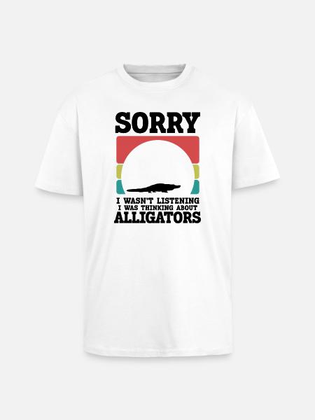 Alligator Silhouette Humor  - Oversized Heavyweight Unisex T-Shirt - Weiß