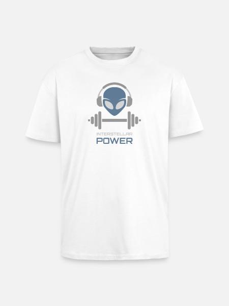 Powerlifting Alien Fitness Gym - T-shirt unisexe oversize épais - blanc