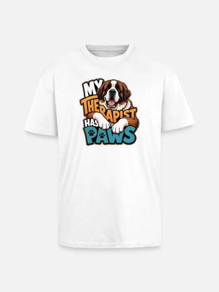 Saint-Bernard - T-shirt unisexe oversize épais - blanc
