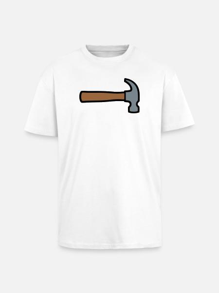 Carpenter's Hammer Tool Icon - Unisex Oversized Heavyweight T-shirt - white