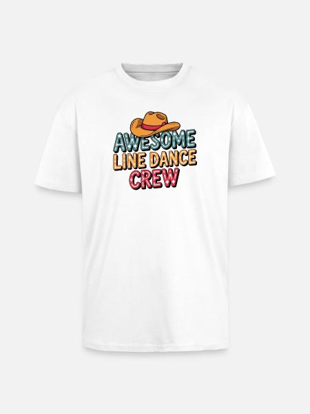 Line Dance Crew - Unisex Oversized Heavyweight T-shirt - white