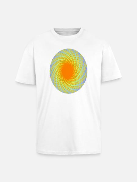 Spiral of orange in lavender - Unisex Oversized Heavyweight T-shirt - white