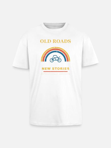 Old Roads - Oversized Heavyweight Unisex T-Shirt - Weiß