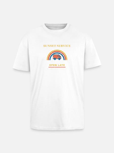 Sunset Service - Oversized Heavyweight Unisex T-Shirt - Weiß