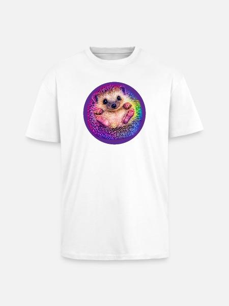 Regenbogen-Igel - Oversized Heavyweight Unisex T-Shirt - Weiß