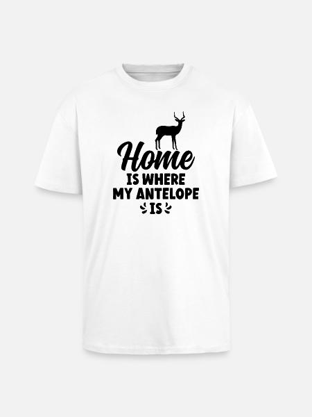 Antelope Silhouette Saying - Unisex Oversized Heavyweight T-shirt - white