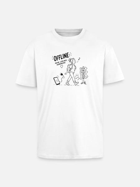 Offline Abenteuer Wanderin Pfadzeichen - Oversized Heavyweight Unisex T-Shirt - Weiß