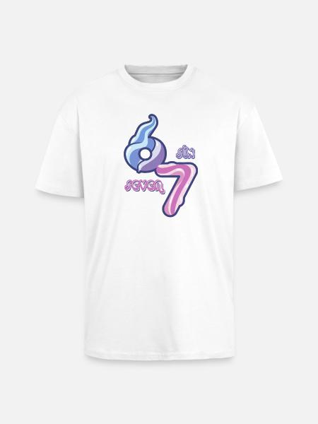 Candy Swirl 67 meme Neon Doodle - Oversized Heavyweight Unisex T-Shirt - Weiß