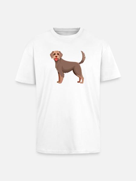 German Wirehaired Dog (Comic) - Unisex Oversized Heavyweight T-shirt - white