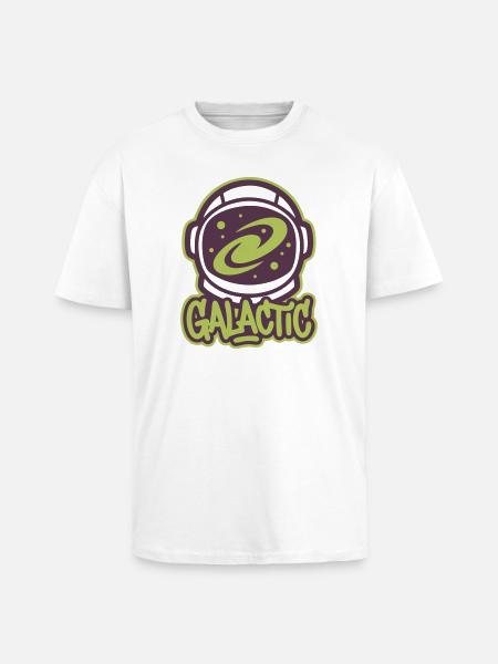 Galaxy Astronaut Helmet Logo - Unisex Oversized Heavyweight T-shirt - white