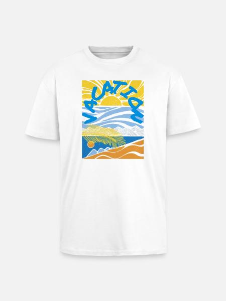 Feriesol Havsand Vintage-stil - Unisex oversized heavyweight t-shirt - hvid