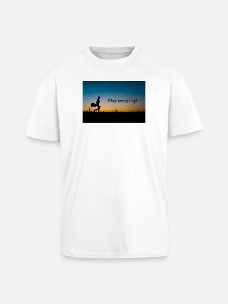 Play every day Evening light - Unisex Oversized Heavyweight T-shirt - white