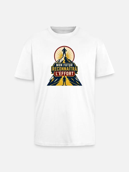 Mon futur reconnaîtra l'effort - T-shirt unisexe oversize épais - blanc