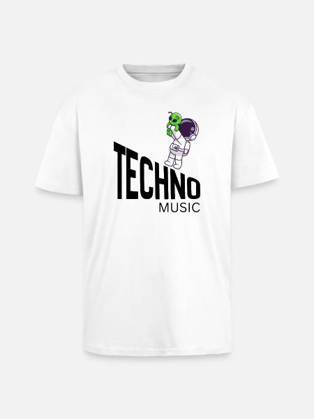Kosmischer süßer Alien auf Astronaut - Oversized Heavyweight Unisex T-Shirt - Weiß