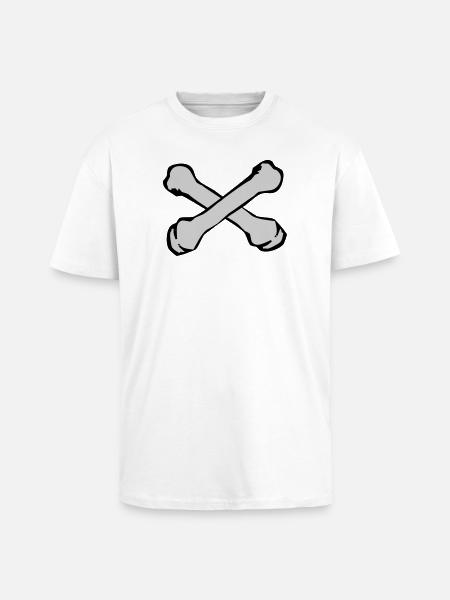 Crossing Bones Silhouette - Unisex Oversized Heavyweight T-shirt - white