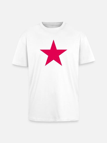 Neonpink Stern - Oversized Heavyweight Unisex T-Shirt - Weiß