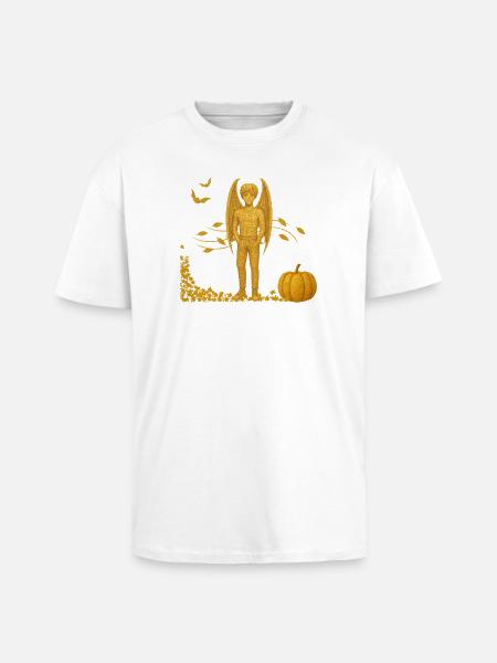 Fall Edition: Vampire Demon with Bats - Unisex Oversized Heavyweight T-shirt - white