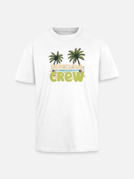 Barcelona Crew - Oversized Heavyweight Unisex T-Shirt - Weiß