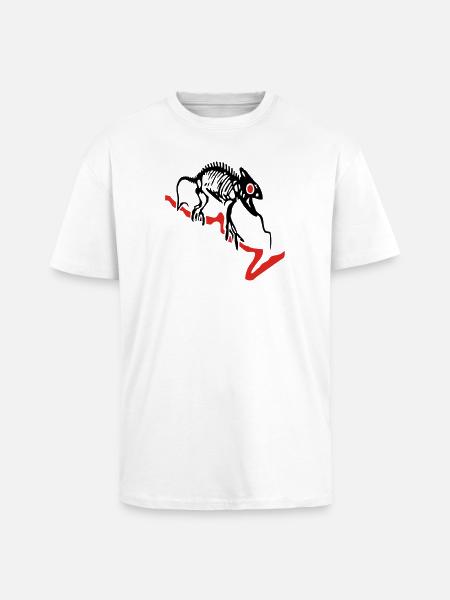 Gecko, Eidechse, Computer - Oversized Heavyweight Unisex T-Shirt - Weiß
