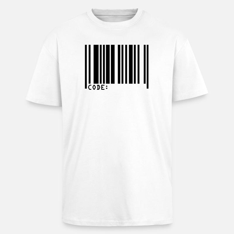 barcode - Oversized Heavyweight Unisex T-Shirt - Weiß