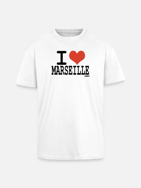 i love marseille - Unisex Oversized Heavyweight T-shirt - white