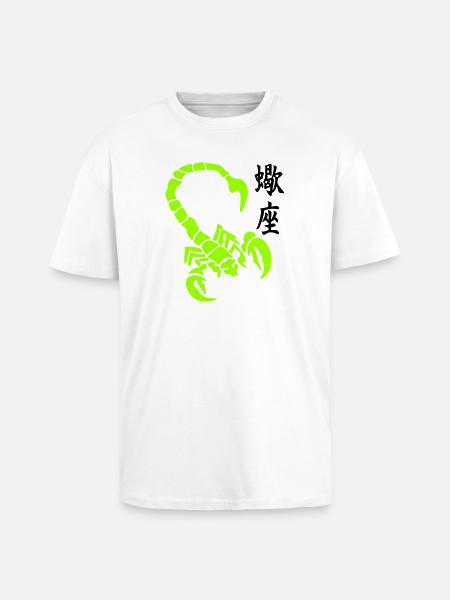 skorpion_kanji_02 - T-shirt unisexe oversize épais - blanc